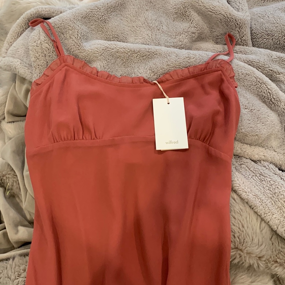 Pink Aritzia midi dress w/ slit